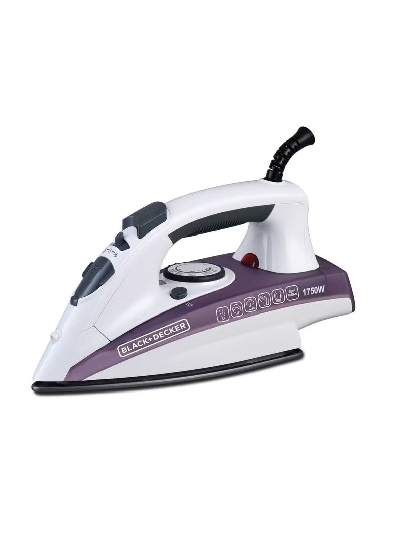 BLACK+DECKER 1750W Steam Iron with NonStick SolePlate