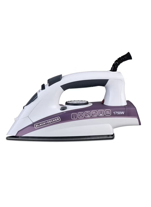 BLACK+DECKER 1750W Steam Iron with NonStick SolePlate