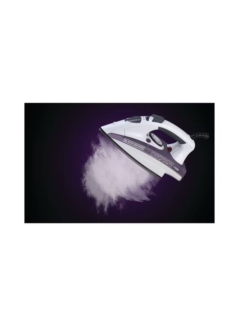 BLACK+DECKER 1750W Steam Iron with NonStick SolePlate